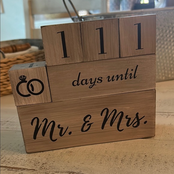 Countdown Block Set for Anniversary/Wedding- Black and Tan - Picture 2 of 3